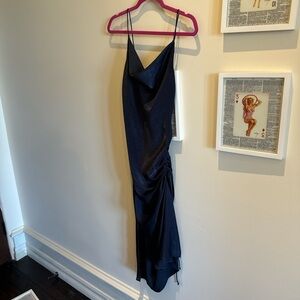 zara silky midi dress.